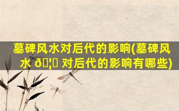 墓碑风水对后代的影响(墓碑风水 🦉 对后代的影响有哪些)